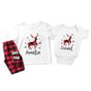 TEEAMORE Custom Matching Christmas Shirt for Family Red Buffalo Plaid Reindeer Print Shirts view 3