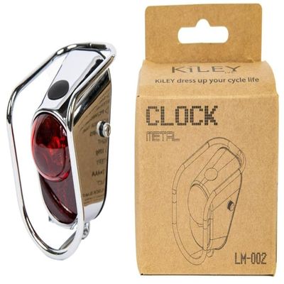 Gazoz Performance Bike LED Tail Light, Vintage Rear Light with Chrome Look - Classic Tour Bicycle Accessories (LM-002)