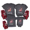 TEEAMORE Custom Matching Christmas Shirt for Family Red Buffalo Plaid Reindeer Print Shirts view 1