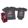 TEEAMORE Custom Matching Christmas Shirt for Family Red Buffalo Plaid Reindeer Print Shirts view 3