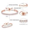 Tennis Bracelets for Women White Gold Plated Diamond AAA+ Cubic Zirconia CZ Dainty Classic Adjustable Slider Bracelet Silver Fashion Jewelry Wedding Gift view 2