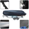 11-13ft Heavy Duty 210D Boat Cover Trailerable Fishing Bass V-Hull Tri-Hull Runabouts Black view 2