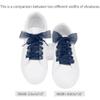 Allegra K 2 Pairs Flat Snow Yarn Shoelaces 2.5cm/4cm Wide Transparent Shoe Laces for Sneakers 100cm/39 Navy Blue view 2