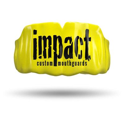 Impact Custom Professional MMA/Boxing/Muay Thai Mouthguard -(Branded Series) Impact Black Logo Yellow