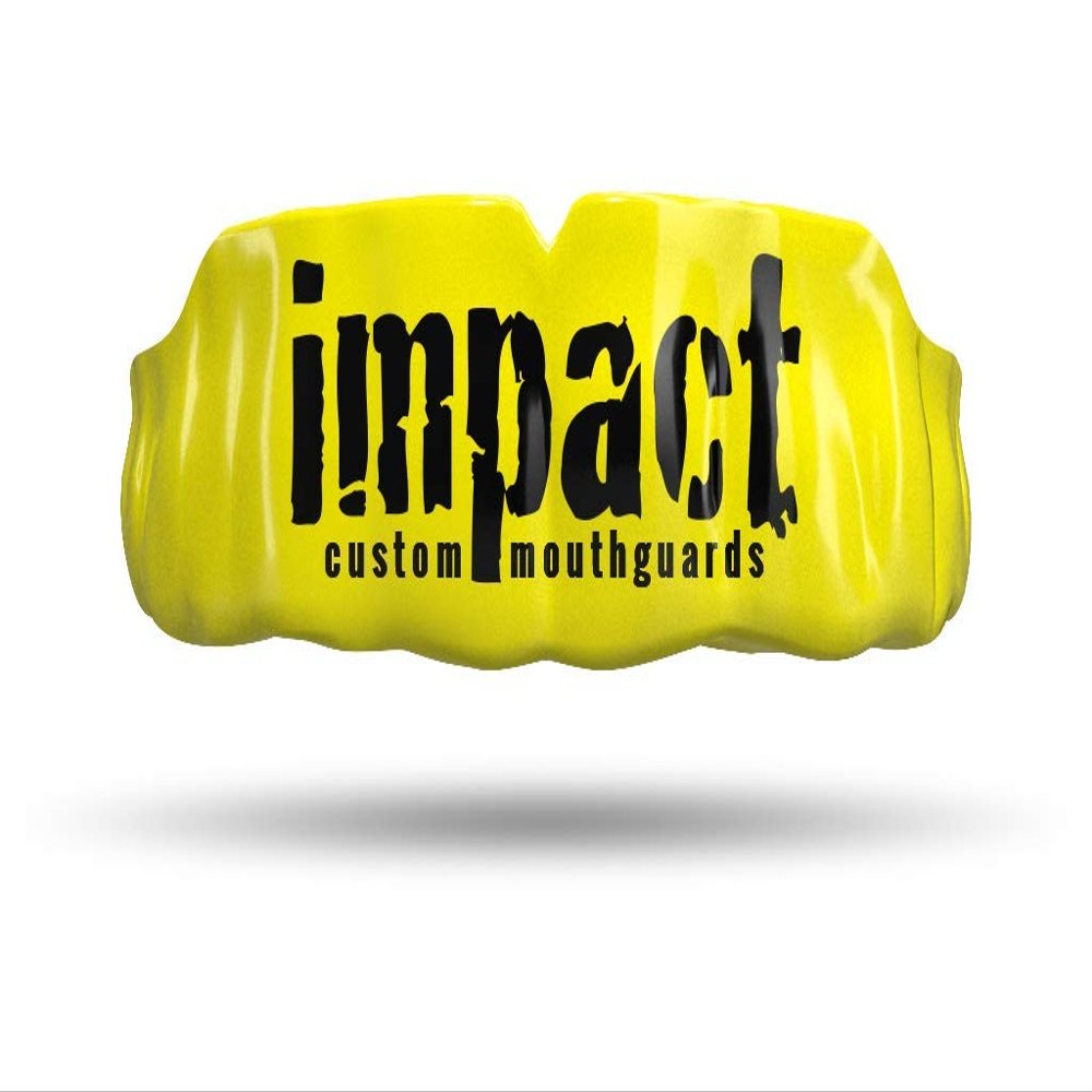 Impact Custom Professional MMA/Boxing/Muay Thai Mouthguard -(Branded Series) Impact Black Logo Yellow