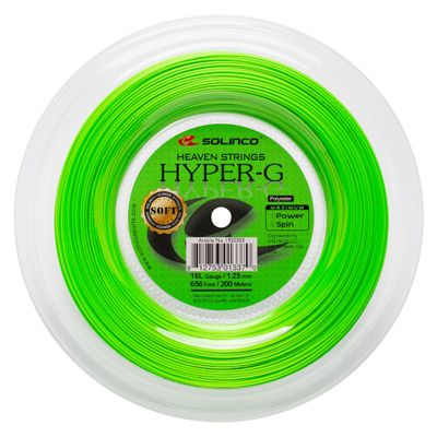 Solinco Hyper-G Soft Tennis String Reel 656 ft / 200 m Softer High-Performance, Co-Polyester Monofilament for Power, Spin & Control, 17
