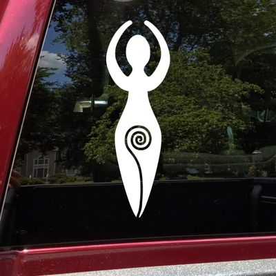 Spiral Goddess Vinyl Sticker - Divine Feminine Pagan Symbol - Die Cut Decal - 5w x 14h inches - Burgundy