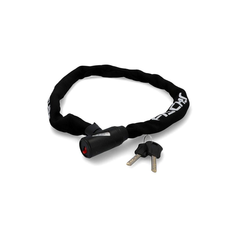 FISCHER Chain Lock with Neoprene Coating with 2 Keys, Length 100 cm, Diameter 6 mm