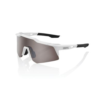 100% Speedcraft XS Sport Performance Sunglasses - Sport and Cycling Eyewear (Matte White - HiPER Silver Mirror)