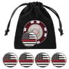 Fire Golf Ball Marker, Magnetic Poker Chip, with 5 Fire Department Ball Markers (Red-Flag) view 1