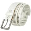 382015-CX160 Brody Perforated Belt 100% Genuine Leather Casual Jean Belt 1-1/2" Wide (White 38) view 1