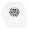 Day of The Dead Floral Sugar Skulls Long Sleeve T-Shirt Dia de Los Muertos White Small view 1