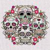 Day of The Dead Floral Sugar Skulls Long Sleeve T-Shirt Dia de Los Muertos White Small view 2