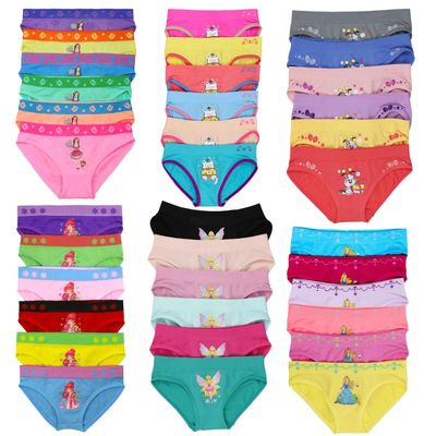 ToBeInStyle Girls' Pack of 6 Random Print Assortment Seamless Underwear Bottoms - Bikinis