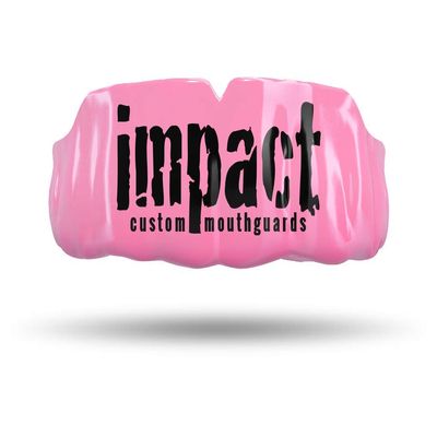 Impact Custom Professional MMA/Boxing/Muay Thai Mouthguard -(Branded Series) Impact Black Logo Pink