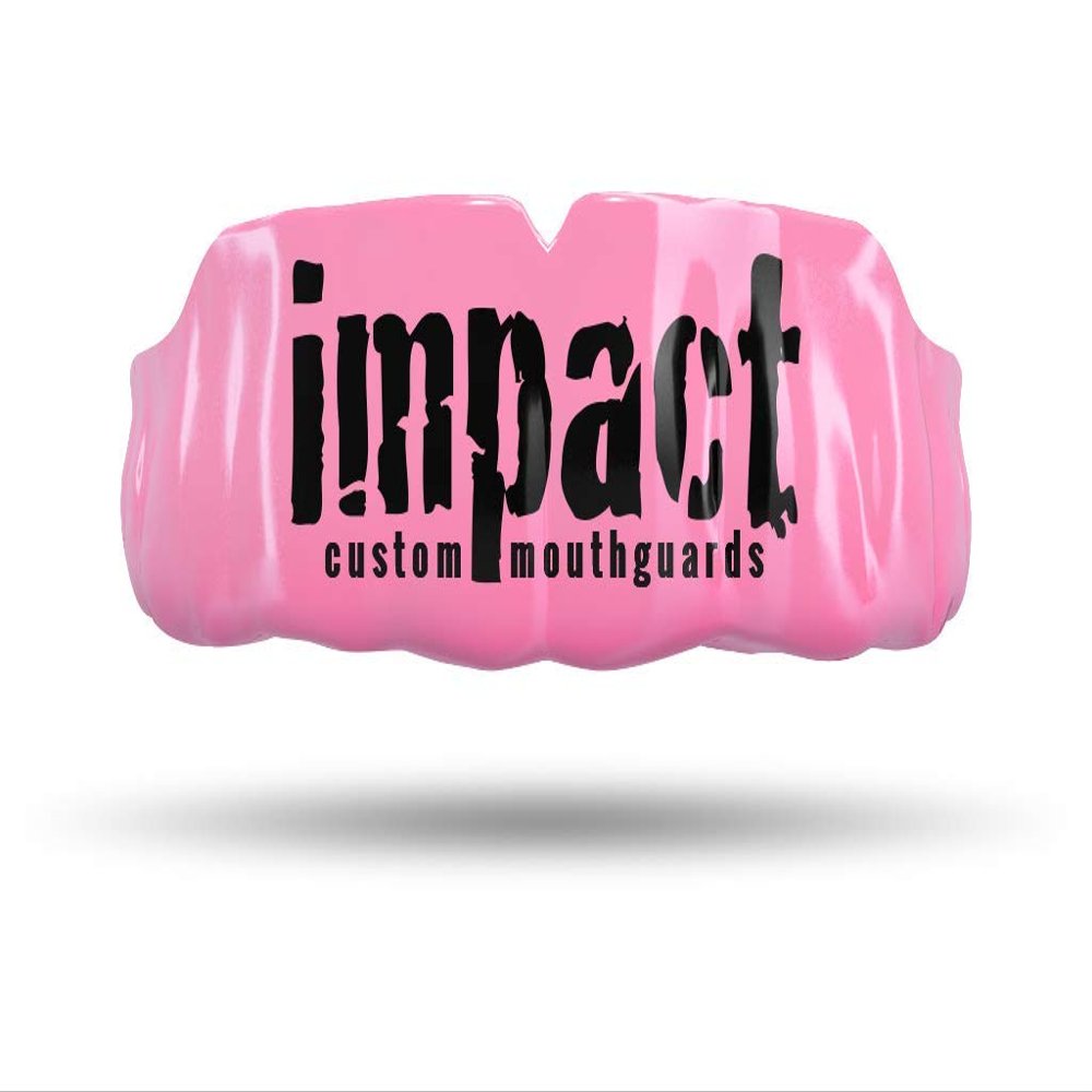 Impact Custom Professional MMA/Boxing/Muay Thai Mouthguard -(Branded Series) Impact Black Logo Pink