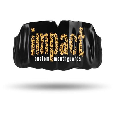 Impact Custom Professional All Sports Mouthguard -(Branded Series) Leopard Logo Black