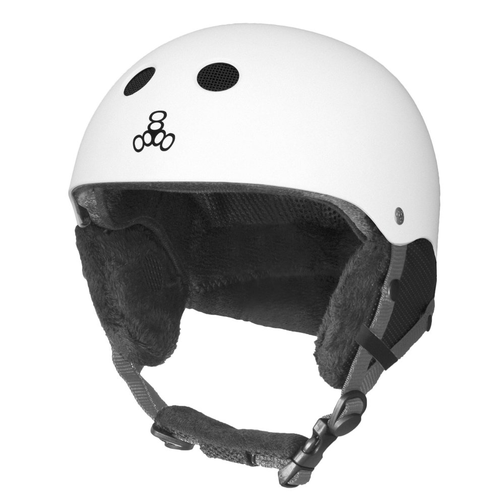 Triple Eight Halo Snow Standard Snowboard and Ski Helmet, Safety Certified with Dial Fit, White, Large/X-Large