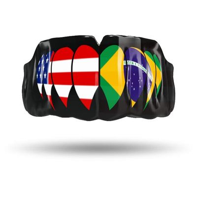 Impact Custom Professional MMA/Boxing/Muay Thai Mouthguard -Flag Series America/Brazil Fangs