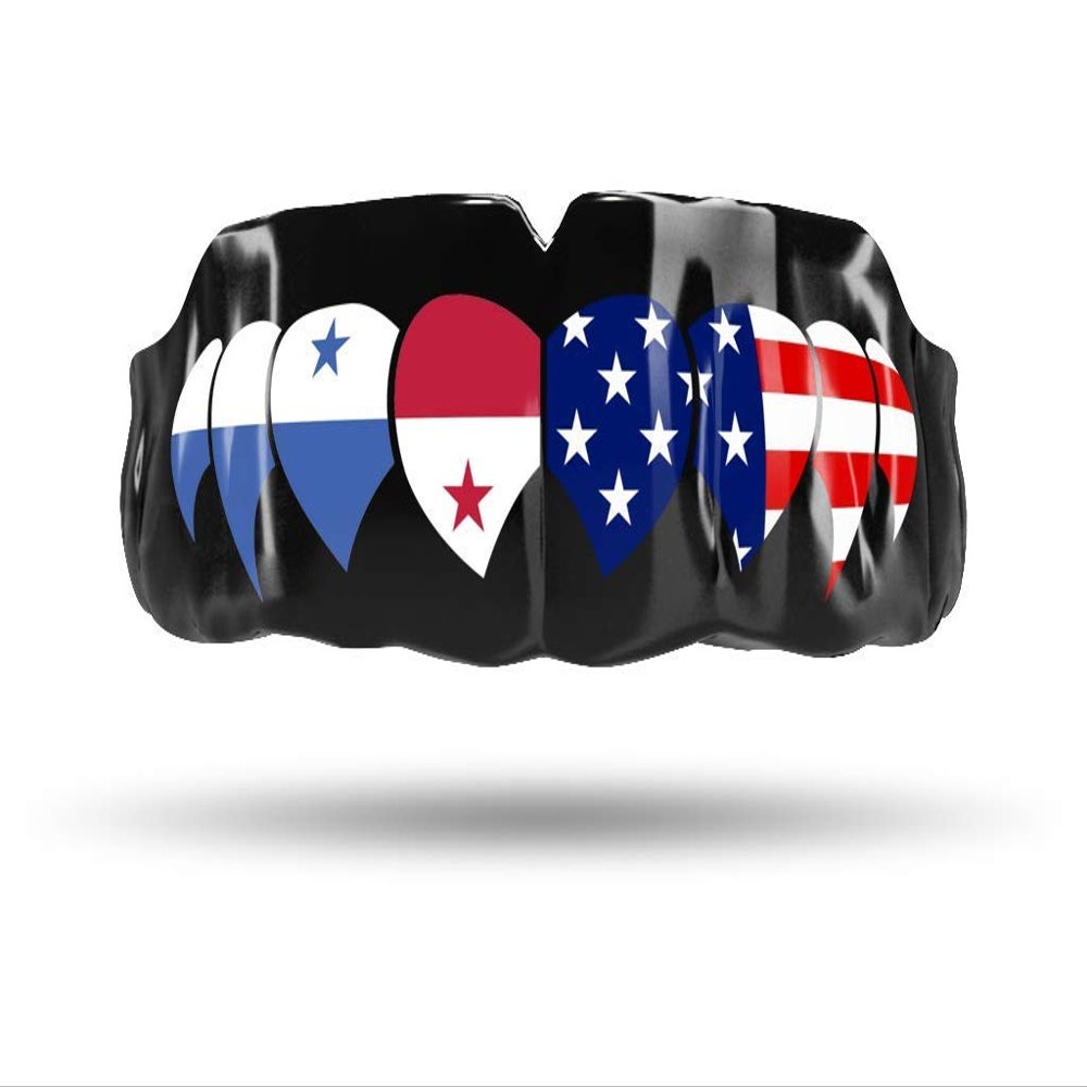 Impact Custom Professional MMA/Boxing/Muay Thai Mouthguard -Flag Series America/Panama Fangs