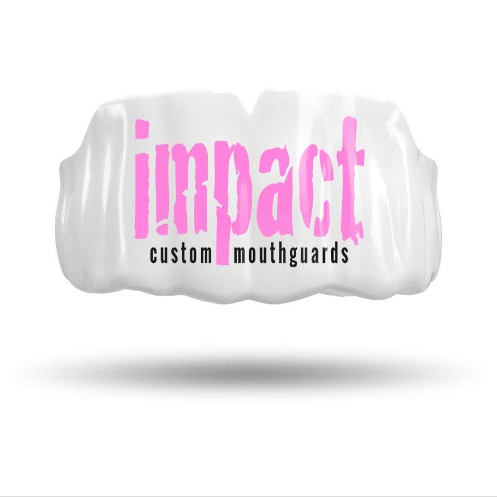 Impact Custom Professional MMA/Boxing/Muay Thai Mouthguard -(Branded Series) Pink Logo White