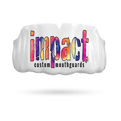 Impact Custom Professional MMA/Boxing/Muay Thai Mouthguard -(Branded Series) Tie Dye Logo White