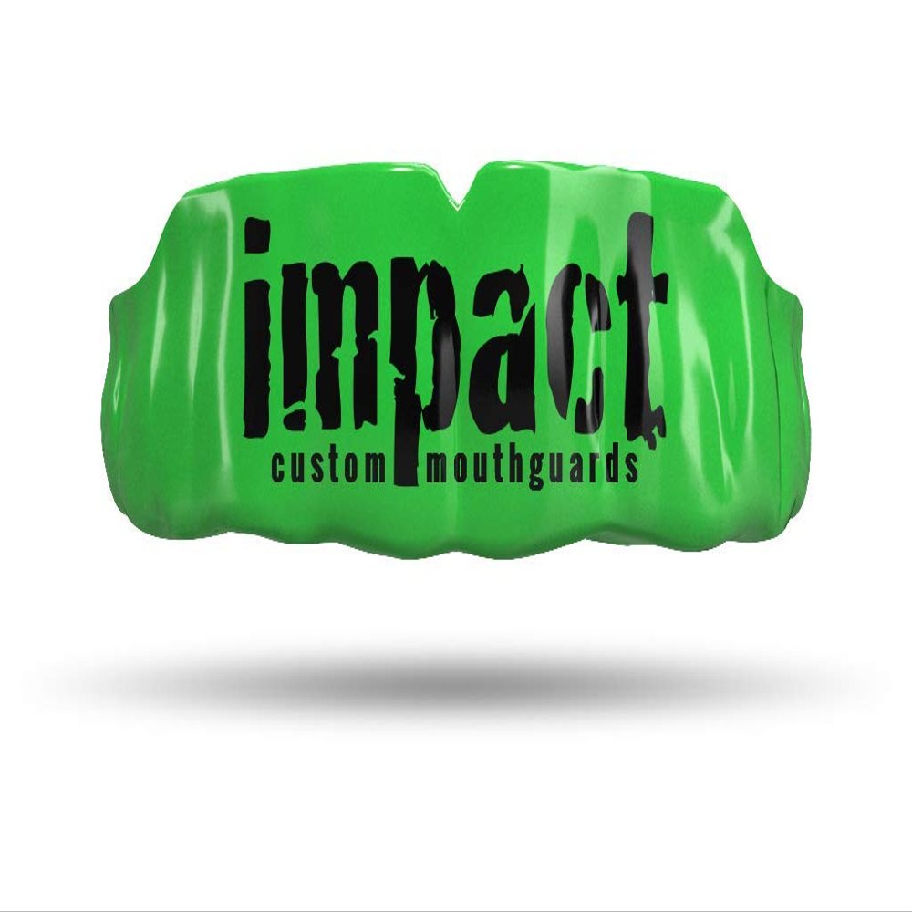 Impact Custom Professional All Sports Mouthguard -(Branded Series) Impact Black Logo Green