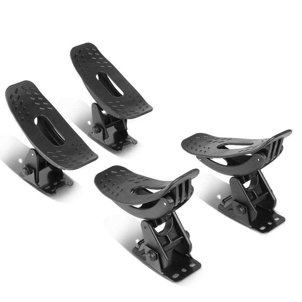 Auto Dynasty 4 Pieces Adjustable Saddle Kayak Car Truck Roof Top Crossbar Mount Rack Carrier Boat Canoe Snowboard, Black