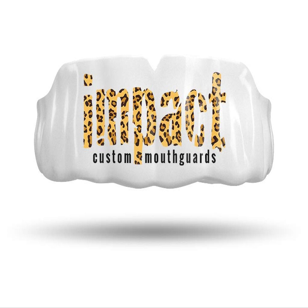 Impact Custom Professional All Sports Mouthguard -(Branded Series) Leopard Logo White