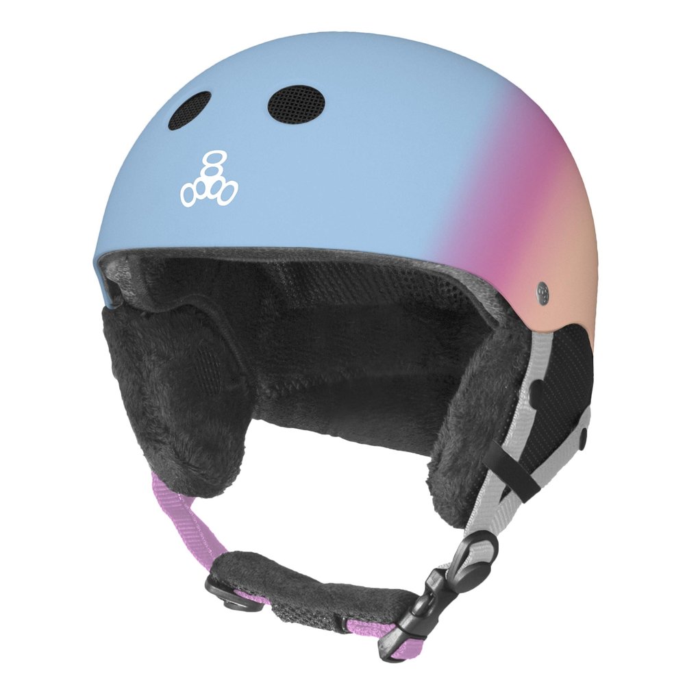 Triple Eight Halo Snow Standard Snowboard and Ski Helmet, Safety Certified with Dial Fit, Sunset, X-Small/Small