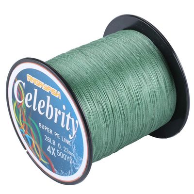 AngryFish 4 Strands Super Strong Braided Fishing Line- Less Expensive -Zero Stretch -Small Diameter-Suitable for Novice Fishermen(Green,35LB/0.30MM-500YD)