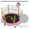Kawuneeche 5FT Trampoline for Kids Toddler Indoor Trampoline with Safety Enclosure Net, Mini Basketball Hoop, Jumping Mat for Home Entertainment Equipment Outdoor Backyard Games (Pink) view 4