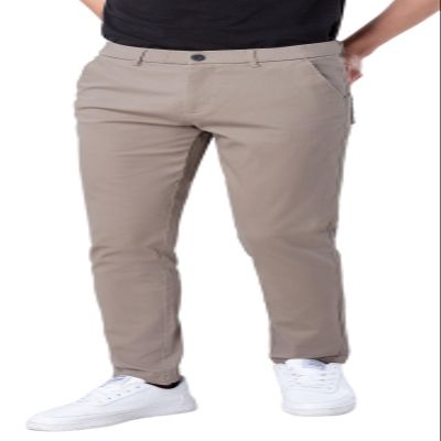 Plaid&Plain Men's Skinny Stretchy Khaki Pants Colored Pants Slim Fit Slacks Tapered Trousers 819 Taupe 30X34