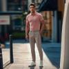 Plaid&Plain Men's Skinny Stretchy Khaki Pants Colored Pants Slim Fit Slacks Tapered Trousers 819 Taupe 30X34 view 3