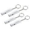 Noopel Emergency Whistles Lifeguard Safety Whistle with Lanyard and Keychain for Outdoor Camping Hiking Boating Hunting Fishing Kayak Kids Rescue Signaling Loud Survival Whistle (4 Pack Silver) view 2