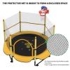 5FT Trampoline for Kids Toddler Indoor Trampoline with Safety Enclosure Net, Mini Basketball Hoop, Jumping Mat for Home Entertainment Equipment Outdoor Backyard Games (Yellow) view 4