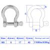 HNBun 304 Stainless Steel D Ring Shackle 5/16, 14Pcs M8 Screw Pin Anchor Shackle, Heavy Duty Bow Shape Load Clamp for Survival Rope Paracord Camping Bracelet Camping Lifting Chains, 8MM view 2