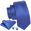 Barry.Wang Designer Classic Ties for Men Set Formal Pocket Square Cufflink Check Plaid view 2
