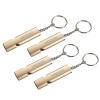 Noopel Emergency Whistles Lifeguard Safety Whistle with Lanyard and Keychain for Outdoor Camping Hiking Boating Hunting Fishing Kayak Kids Rescue Signaling Loud Survival Whistle (4 Pack Gold) view 2