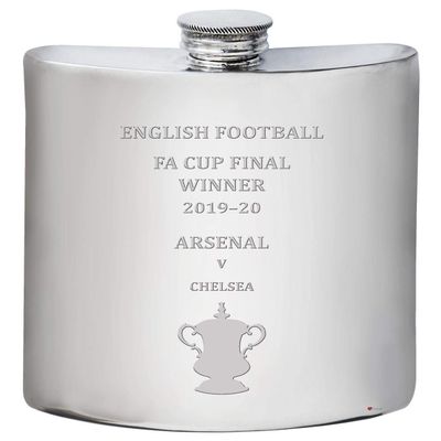 I LUV LTD 6oz Pewter Hip Flask for Arsenal English FA Cup Winner 2019-20