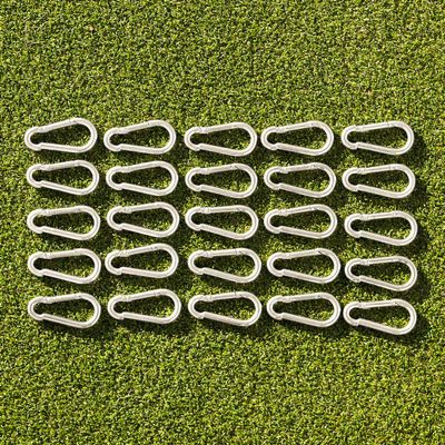 Snap Hooks [10/25/50 Packs] | Galvanised Steel Heavy Duty Hooks | Bulk Carabiner Clip Set for Net Hanging Cables | Snap Fasteners for Sports Netting | Spring Clips (10mmx100mm, 50 Pack)