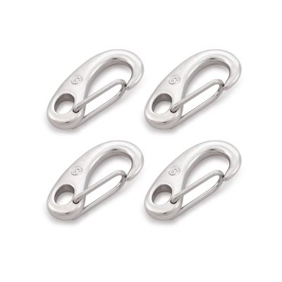 SHONAN 1.93 Inch Flag Clips for Flagpole Rope, Stainless Steel Carabiners Marine Grade, Boat Fender Clips, 4 Pack Spring Snap Hooks for Ropes, Keychain, Dog Leash, 90 Lbs Capacity