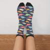 FREEHOTU Colorful Cute Dinosaurs Fun Colorful Novelty Graphic Crew Tube Socks For Men Women view 3