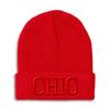 Beanies for Men Ohio State USA America B Embroidery State Map Names United States Winter Hats for Women Acrylic Skull Cap 1 Size Red Design Only view 1