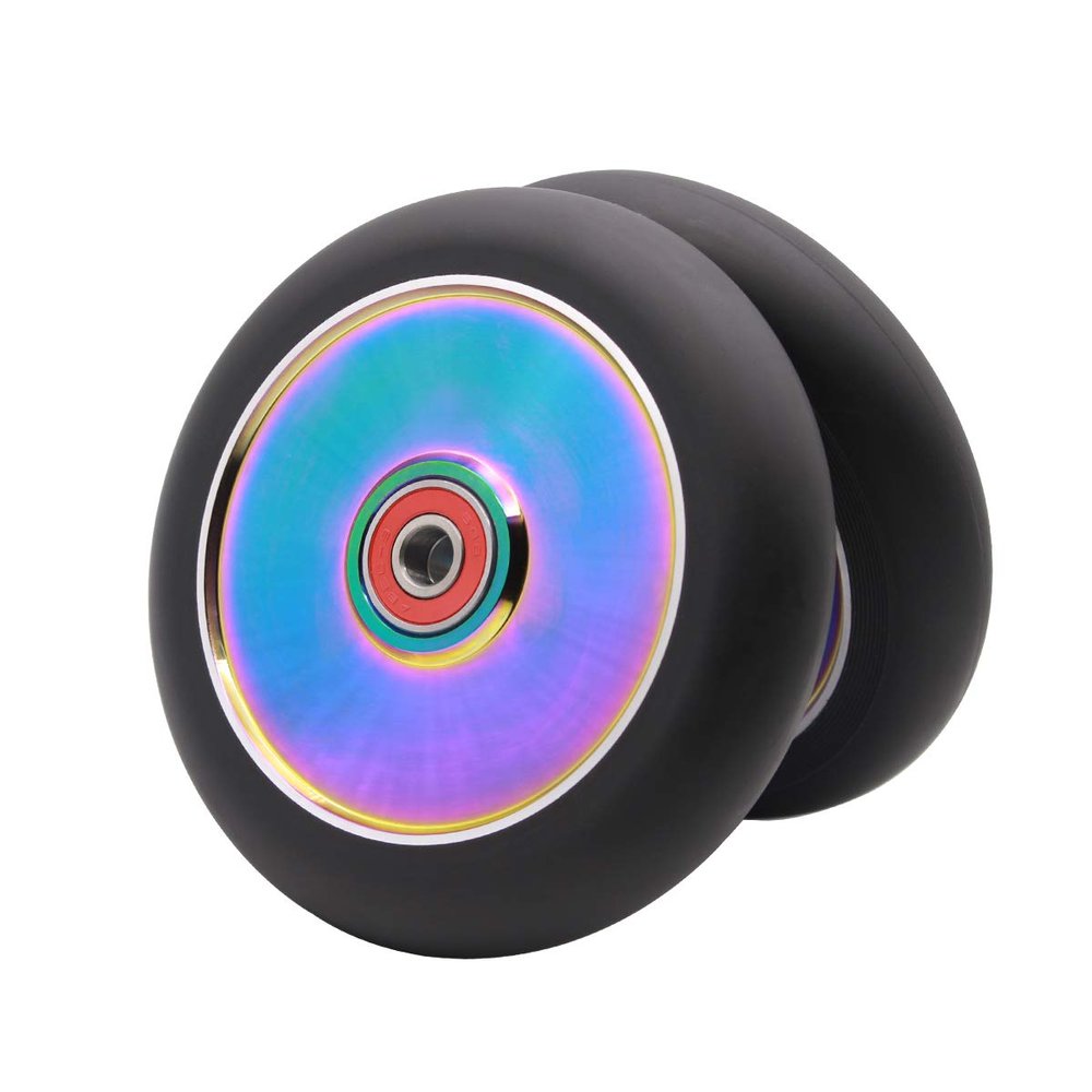 Z-FIRST 2pcs Replacement 120mm Pro Scooter Wheel with ABEC 9 Bearings Fit for MGP/Razor/Lucky Pro Scooters (Rainbow)