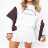 SCKTOO Womens Girl High Waisted Pleated Tennis Skirt School A-Line Skater Skirts with Lining Shorts (White,X-Large) view 2