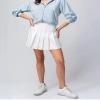 SCKTOO Womens Girl High Waisted Pleated Tennis Skirt School A-Line Skater Skirts with Lining Shorts (White,X-Large) view 3