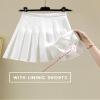SCKTOO Womens Girl High Waisted Pleated Tennis Skirt School A-Line Skater Skirts with Lining Shorts (White,X-Large) view 4