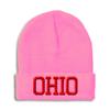 Beanies for Men Ohio State USA America B Embroidery Skull Cap Winter Hats for Women Acrylic One Size Soft Pink Design Only view 1