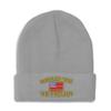 Speedy Pros Beanies for Men American Veteran Korean War A Embroidery Flags USA Winter Hats for Women Acrylic Skull Cap 1 Size Light Grey Design Only view 1